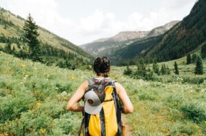 Travel blogger with a rucksack